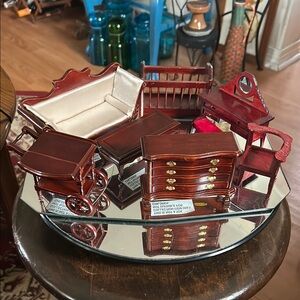 Vintage Cherry Wood Formal Dollhouse Furniture